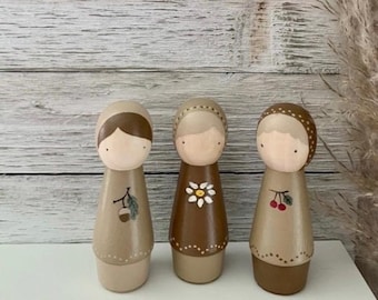Fancy Boho  Peg Doll set // Limited Edition