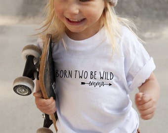 Personalized shirt for second birthday, Born two be Wild, birthday shirt, birthday party, party outfit, children's birthday, two wild