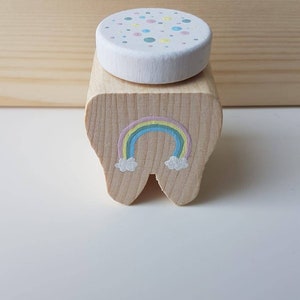 Milk tooth box rainbow tooth fairy customizable name tooth box image 3