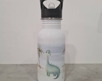 Trinkflasche mit Namen | Personalisierte Flasche | Wasserflasche Kinder | Aluflasche | Strohalm | Auslaufsicher für Kindergarten und Schule