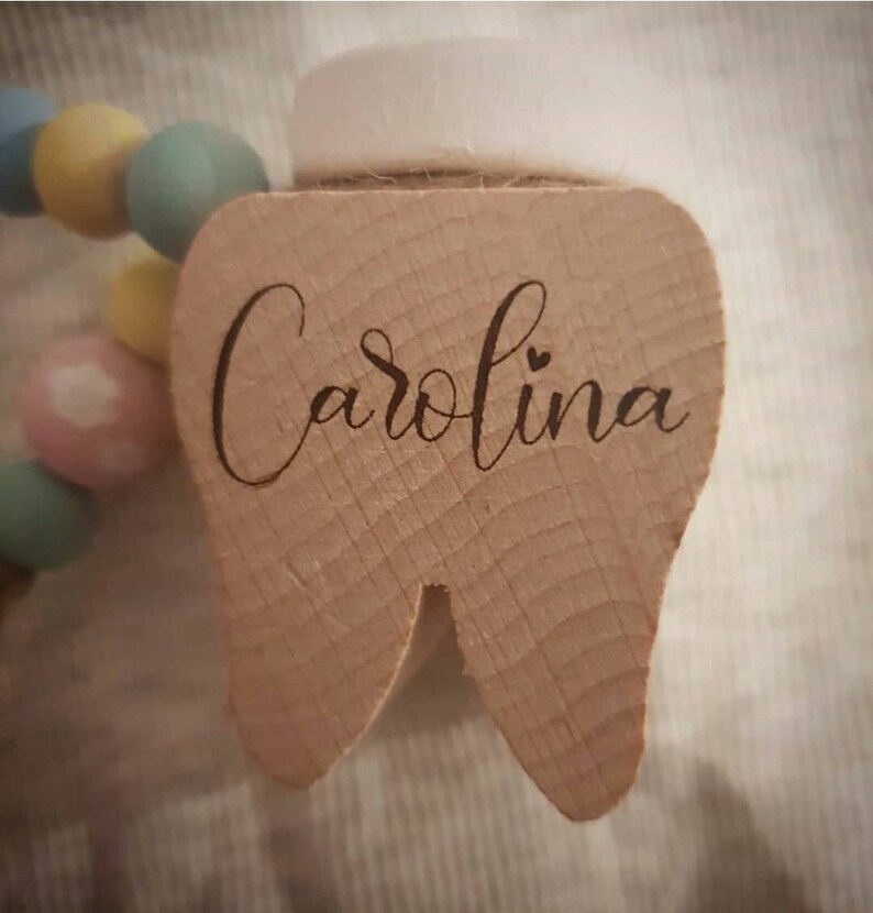 Milk tooth box rainbow tooth fairy customizable name tooth box image 2