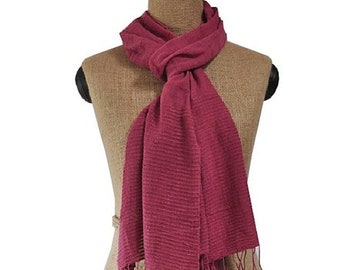 Cotton Shawl – Kokeb silk raspberry 45x200 Fair Trade