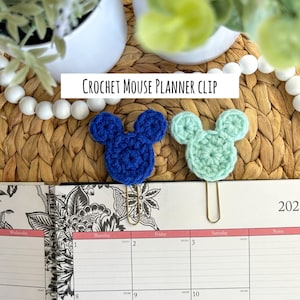 Crochet Mouse Planner Clip| Disney Inspired Bookmark| Stationary Embellishment| Mickey Bookmarker| Magical Gift| Paper Page Marker| Handmade