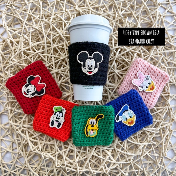 Crochet Disney Cozy: Mickey & Friends, Theme Park Iced Coffee Sleeve