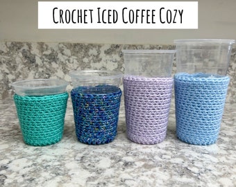 Custom Crochet Iced Coffee Sleeve: Two Sizes, Reusable Drink Cozy
