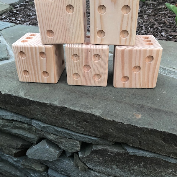 Large Wooden, Unpainted Dice