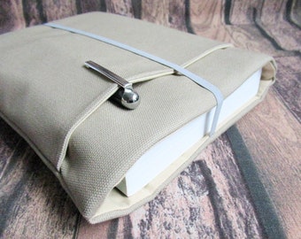 Buchtasche, Canvas Beige, Buchhülle, Geschenk für Bücherliebhaber