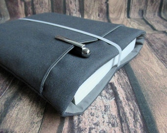 Book bag, canvas dark gray, book cover, eReader case