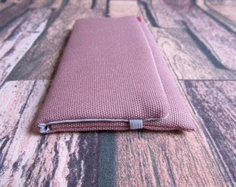 Handytasche, Canvas altmauve, Handyhülle