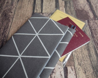 Passport cover, triangles, travel case for passports and vaccination certificates
