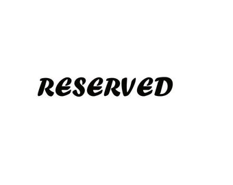 RESERVED Custom order for Barbara