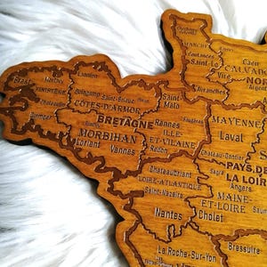 Mappa della Francia, carta geografica, carta regionale, mappa xilografica della Francia, mappa, Parigi... immagine 2