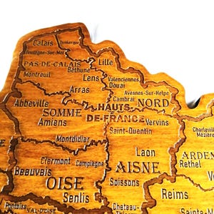 Mappa della Francia, carta geografica, carta regionale, mappa xilografica della Francia, mappa, Parigi... immagine 5