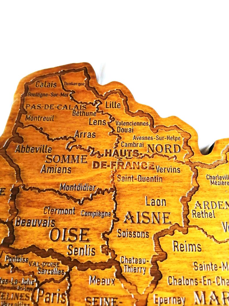 Mappa della Francia, carta geografica, carta regionale, mappa xilografica della Francia, mappa, Parigi... immagine 5