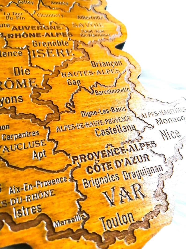 Mappa della Francia, carta geografica, carta regionale, mappa xilografica della Francia, mappa, Parigi... immagine 9