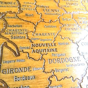 Mappa della Francia, carta geografica, carta regionale, mappa xilografica della Francia, mappa, Parigi... immagine 10