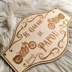 Personalized sign – Dad gift – Engraved vintage motorcycle decoration – Motorcycle mechanic workshop – Father’s Day idea, Garage plate