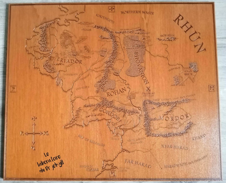 Le seigneur des anneaux Carte de la terre du milieu Middle Etsy France