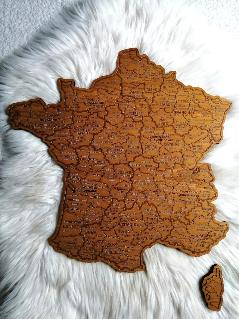 Mappa della Francia, carta geografica, carta regionale, mappa xilografica della Francia, mappa, Parigi... immagine 1