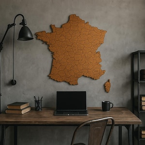 Mappa della Francia, carta geografica, carta regionale, mappa xilografica della Francia, mappa, Parigi... immagine 4
