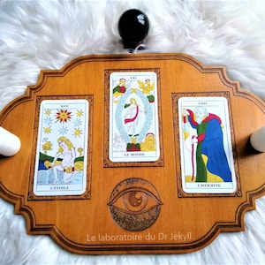 Tarot, Tarot de Marseille, cartomancie, planche de cartomancie "3 cartes", nappe tarot, voyance, guidance, médium