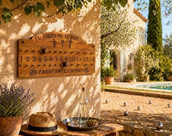 Wooden Petanque Scoreboard – Magnetic Point Counter – Petanque Scoreboard – Petanque Gift – Party Game