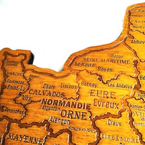 Mappa della Francia, carta geografica, carta regionale, mappa xilografica della Francia, mappa, Parigi... immagine 3