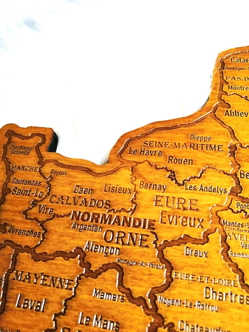 Mappa della Francia, carta geografica, carta regionale, mappa xilografica della Francia, mappa, Parigi... immagine 3
