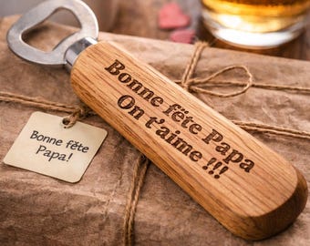 Personalized Engraved Wooden Bottle Opener – Personalized Gift for Dad – Engraved Bottle Opener – Unique Father's Day Gift