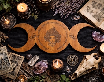 Triple Moon Witchcraft Decor Witch Wall Decor Wicca Symbol We Are The Little Daughters Of The Witches You Couldn't Burn