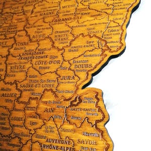 Mappa della Francia, carta geografica, carta regionale, mappa xilografica della Francia, mappa, Parigi... immagine 8