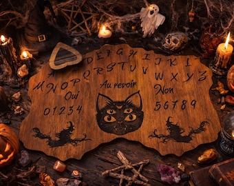 Ouija Board Wood Spirit Board Divination Board Wicca Witchcraft Spiritualism Paranormal Halloween Spiritual Tool