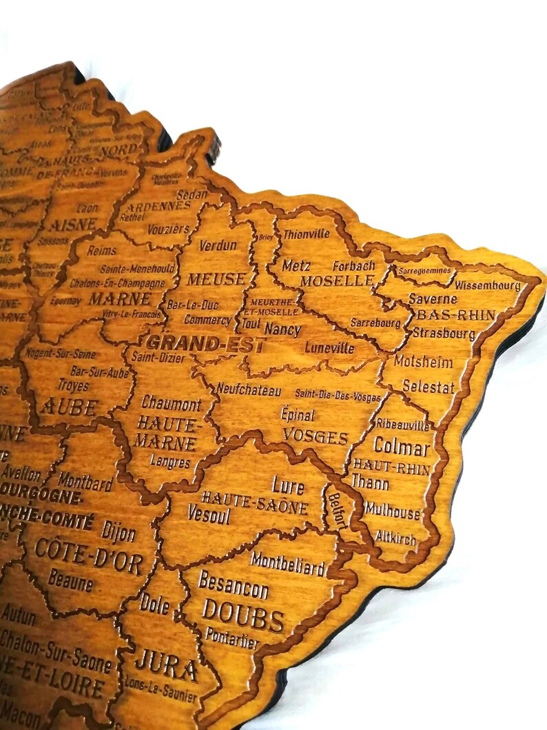 Mappa della Francia, carta geografica, carta regionale, mappa xilografica della Francia, mappa, Parigi... immagine 7