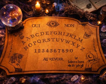 Ouija Board Wooden Spirit Board Engraved – Talking Board- Paranormal Divination Tool Witchcraft Altar Decor Gothic Mystical Gift -