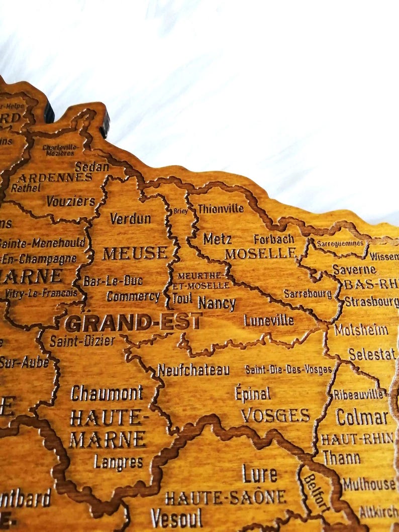 Mappa della Francia, carta geografica, carta regionale, mappa xilografica della Francia, mappa, Parigi... immagine 6