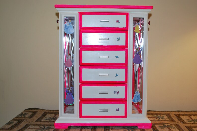 Refinished Jewelry Box With Disney Princess Theme Etsy