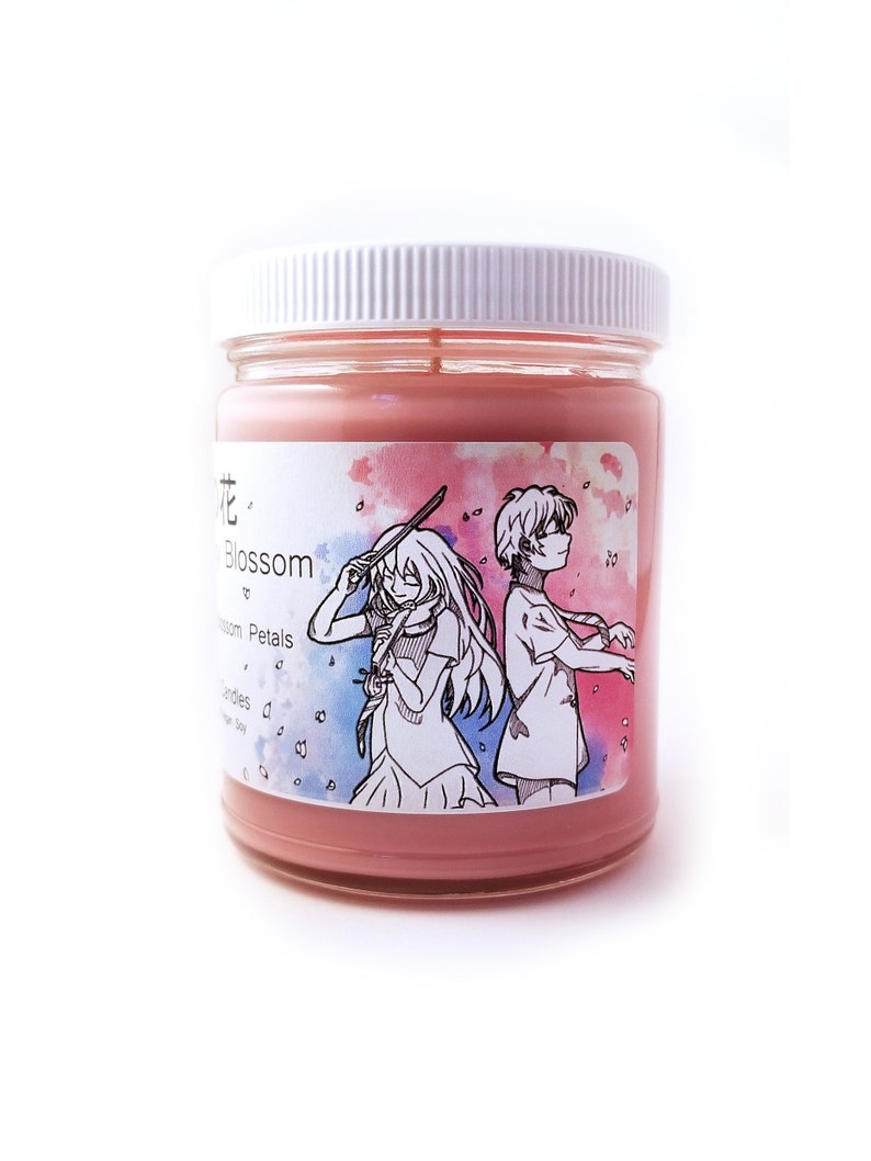 Cherry Blossom Candle8oz Candlesoy Candleanime Inspiredmanga Inspiredyour Lie In Aprilsakuravegannerd Giftotaku