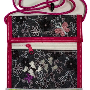 Bolsa de pecho para niños "Mariposas" con tiras reflectantes y compartimento transparente