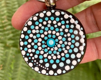 Keychain mandala, bag jewelry hand-painted, dot painting, dot art