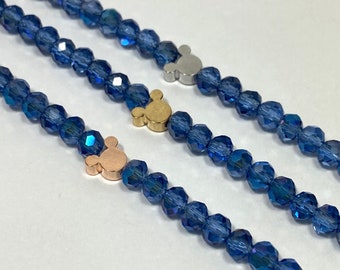 Cobalt Flash Stretch Stacking Bracelet - Disney Inspired - Holiday Gift - Blue Purple Crystal Bracelet