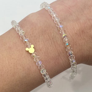 Diamond Inspired Bracelet - Crystal Stretch Bracelet - Disney Inspired Jewelry - Crystal AB - Rose Gold - Gold - Silver