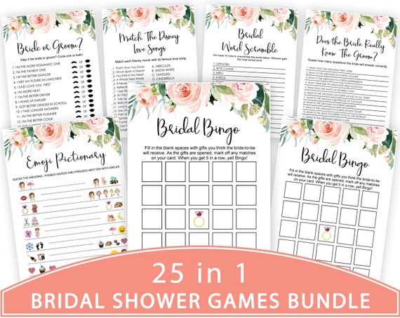 Bridal Shower Games Disney Love Quotes Wedding Games Bridal Etsy