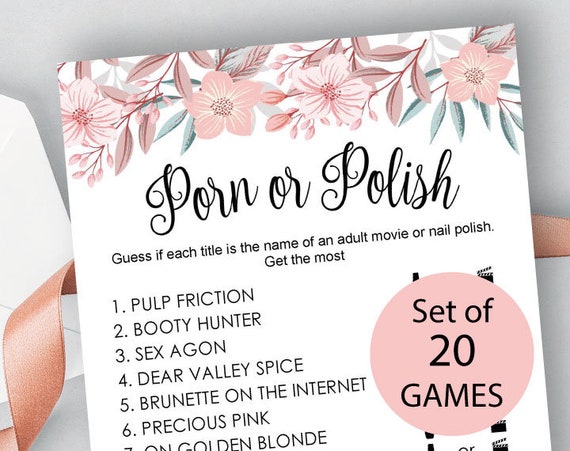 Porn Party Games - Bachelorette Party Games, porn or polish, Printable Bachelorette Games,  Hen's Night, Hen Party, red, Pink, Black, Drinking, Instant Download