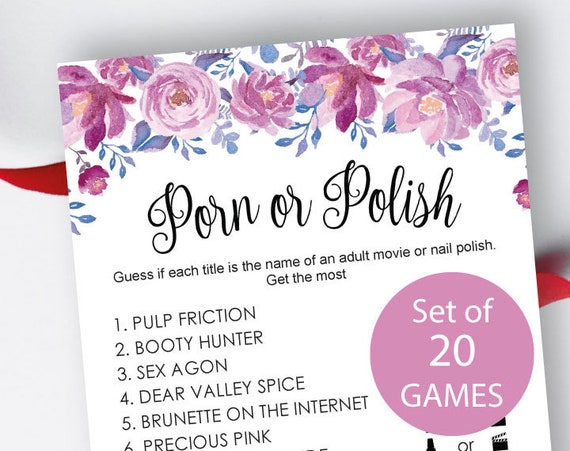 Bridal Shower Party - Bachelorette Party Games porn or polish . bridal shower games . Drink If  Game. Scavenger Hunt games . Printable Bachelorette Games