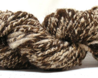 Handpun laine, core spun fil, fil beige et marron, fil de poteau de barbier, fil de laine naturelle, pelote de laine brute, laine pour le tricot, super grosse laine