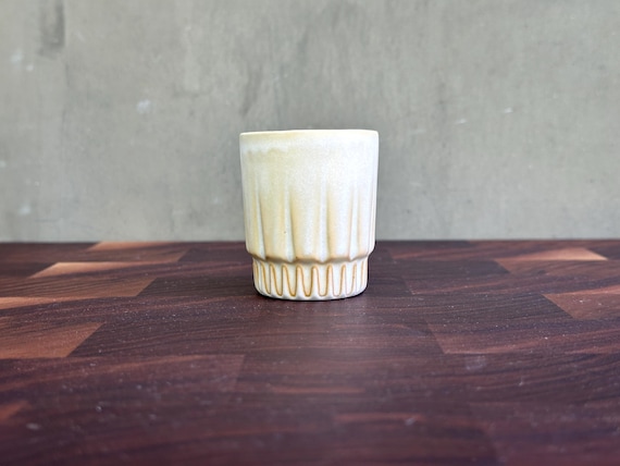 Porcelain Ceramic Little "Arrow" Espresso Cup  - Matte White "Sand Halo"