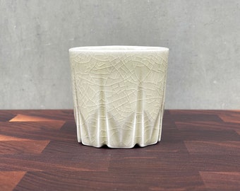 Porcelain Ceramic "Stealth" Cup  -  Glossy Crackle Celadon