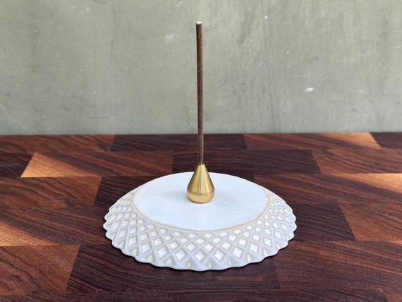 Ceramic Incense Holder - Crystal Sand Halo