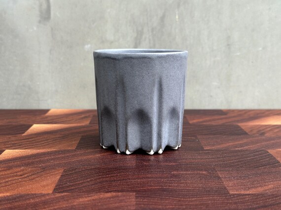 Porcelain Ceramic "Arch" Cup  - Charcoal Gray