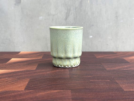 Porcelain Espresso Cup- Little Arrow - Speckled Jade